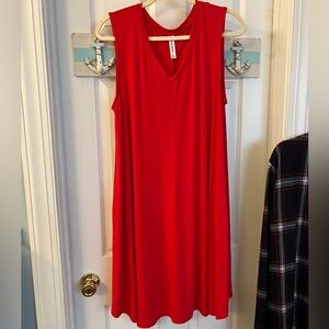 Zenana Premium V-Neck Red Mini Dress Sz XL